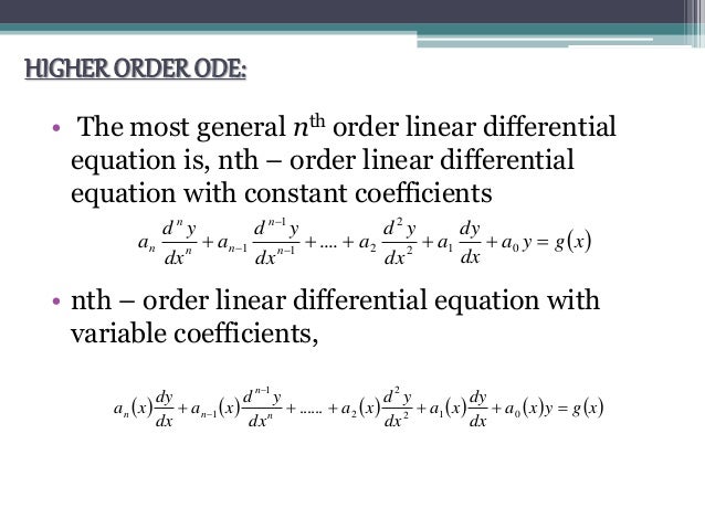 Higher-Order Linear Ordinary Differential Equations